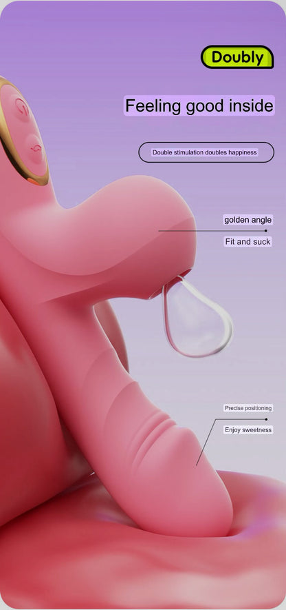 ROSELEX-Vibration Sucking stick masturbator for women（Pink）